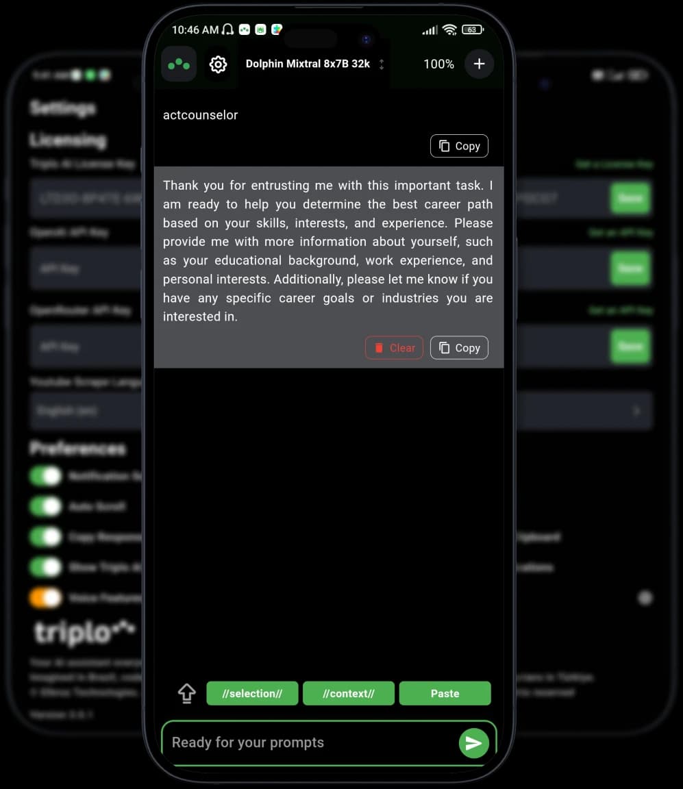 Mobile app screenshots